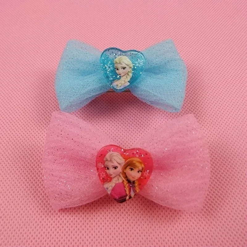 

Disney doll accessories Frozen hair accessories Aisha bow hairpin Anna automatic clip head clip children's jewelry