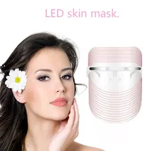 Волшебный светодиодный светильник, 3 цвета, красный, синий, маска для лица, USB, инструмент для красоты, увеличивает циркуляцию крови, снимает стресс на кожу, уход за кожей