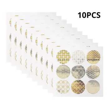 

TOPATY 90PCS Gold Round Gliding Transparent Sealing Sticker Cookie Egg Cake Adhesive Sticker Candy Box Decorative
