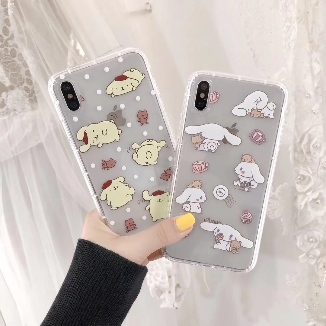 Корейский INS милый чехол для телефона Cinnamoroll My Melody для iPhone X, XS, Max, Xr, 8, 7, 6, 6s Plus, прозрачный чехол из ТПУ с рисунком японского аниме