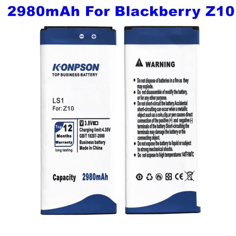 

2980mAh Replacement LS1 Phone Battery For Blackberry Z10,BBSTL100-4w,Laguna,RFH12LW,STL100-2,Z10 LTE STL100-3,Z10 STL100-1