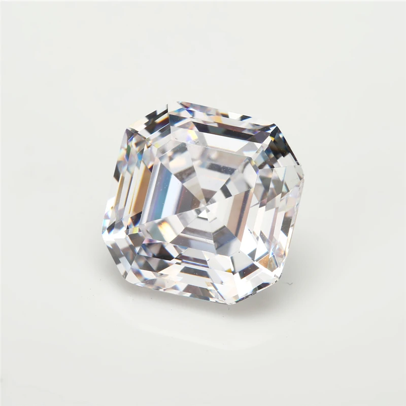 Размер 3x3 ~ 12x12 мм квадратная форма Asscher Cut Белый 5A свободный кубический цирконий