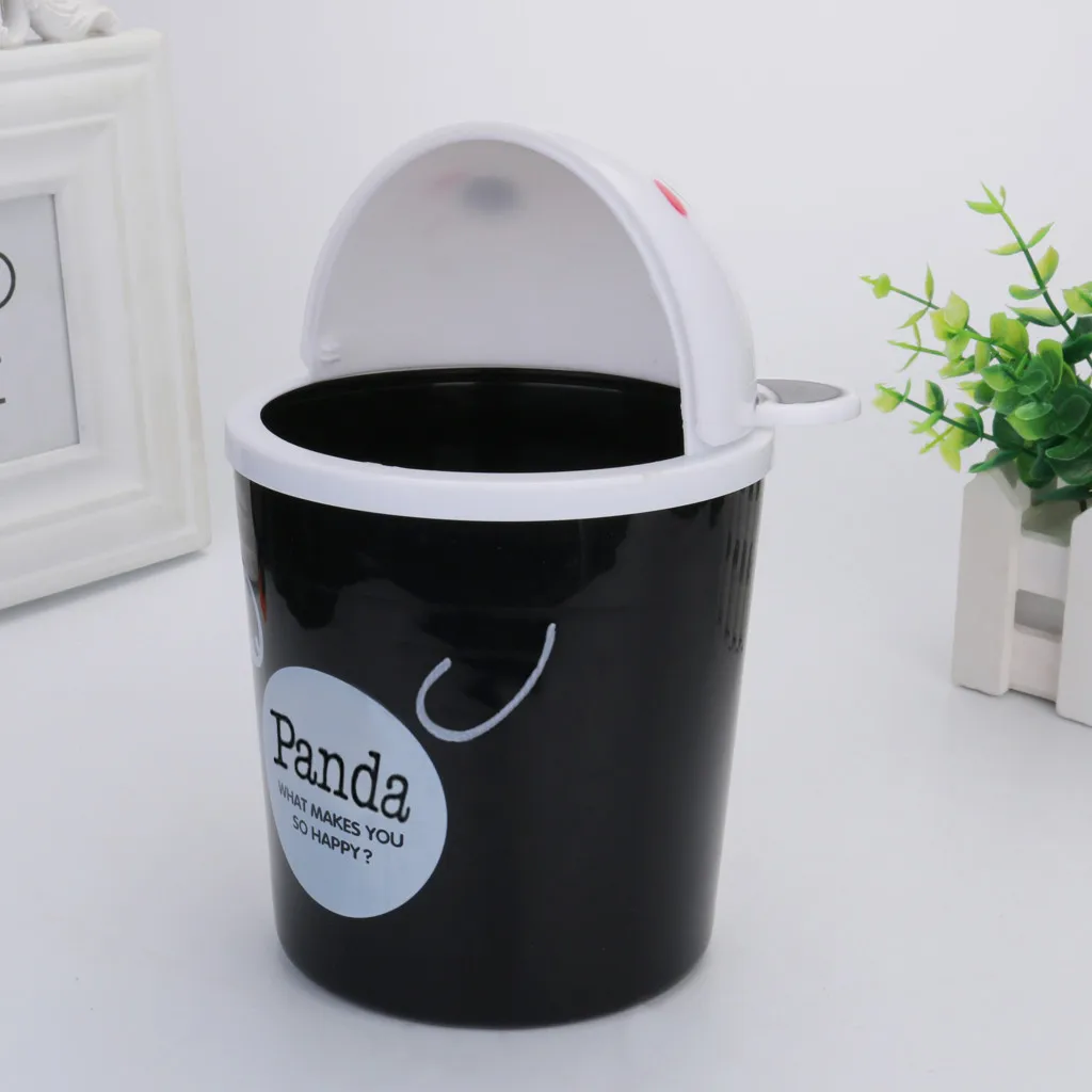 25 Mini Waste Bin Desktop Garbage Basket Table Home Trash Can Roll Swing With Lid Trumpet Desktops Mini Creative Trash Can