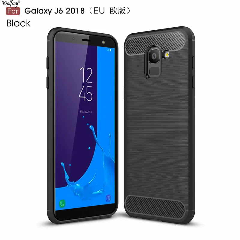 Wolfsay противоударный чехол для Samsung Galaxy J6 2018 мягкий TPU матовый J600G EU деловые чехлы