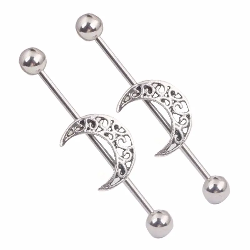 Stainless Steel Ear Tragus Cartilage Helix Barbell Stud Earring Industrial Piercing Jewelry Body