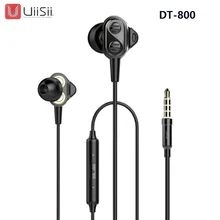 UIISII DT800 наушники 2DD и 2BA 8 гибридные технологии HIFI тройной драйвер в ухо стерео с mi crophone для mi и iphone