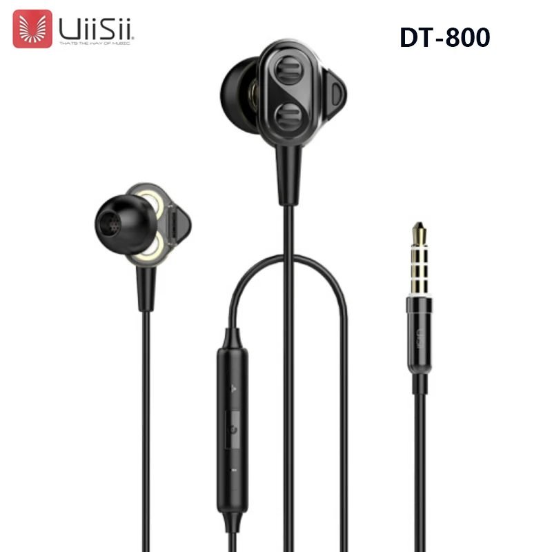 Наушники UIISII DT800 2DD и 2BA гибридные Hi Fi стерео наушники вкладыши с тройным драйвером