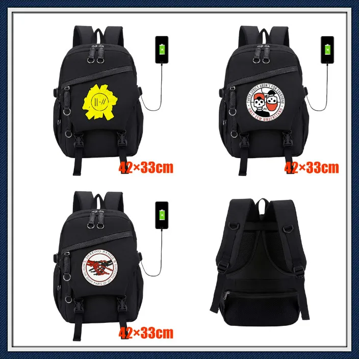 

Twenty One Piloots Fashion Waterproof Laptop Backpack Anti-theft USB Charging Computer Backpacks for Teenager School Bag Mochila