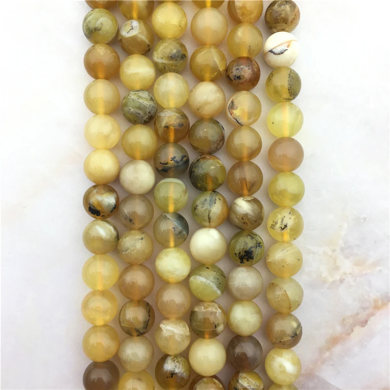 

High Quanlity Natural Yellow Opal Stone Beads, 6/8/10MM Round Loose Raw Opals Quartz Gems Bead For DIY Bracelet Jewelry Making