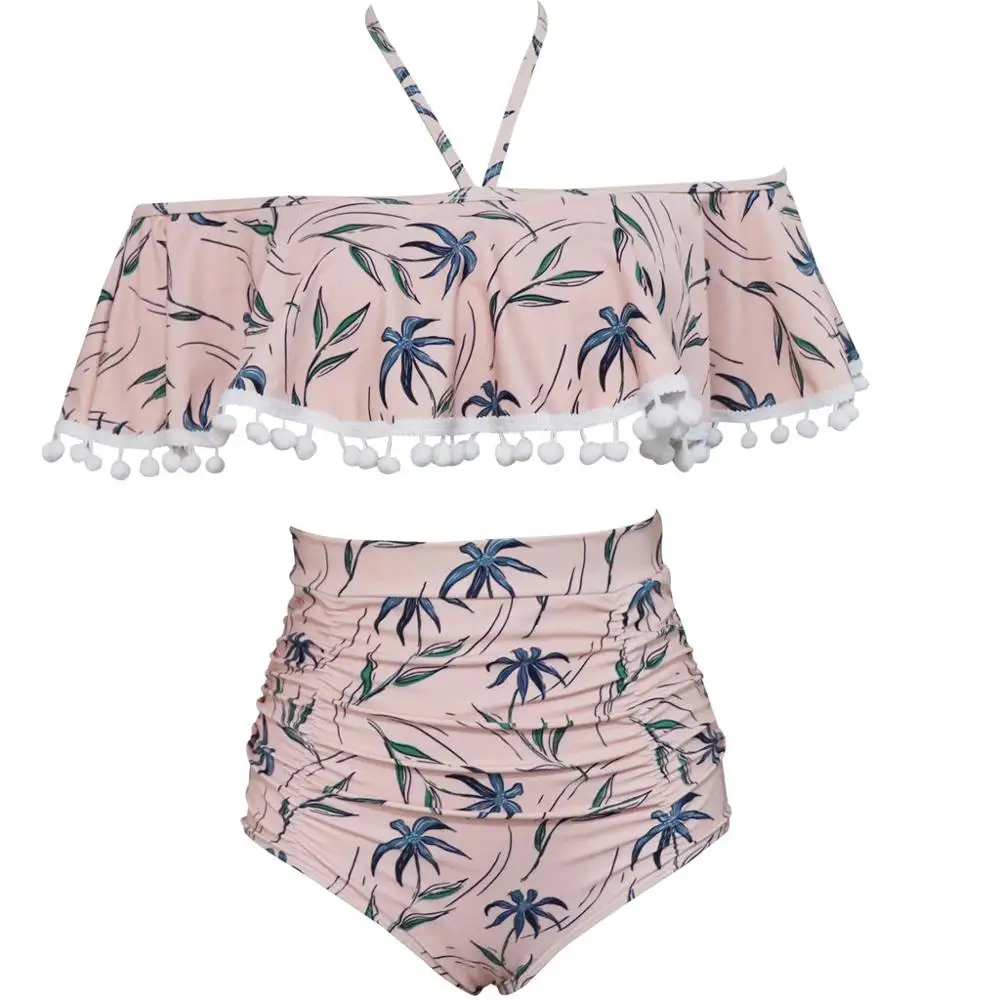 Maternity Swimwear Mother And Daughter Print Sexy Two Piece Swimsuit Matching Swimsuit Clothing Printed Ruffled Bikini A1