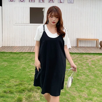 

Ultra large women's summer wear new fashion monogrammed tank dress halter dress set 396+2045