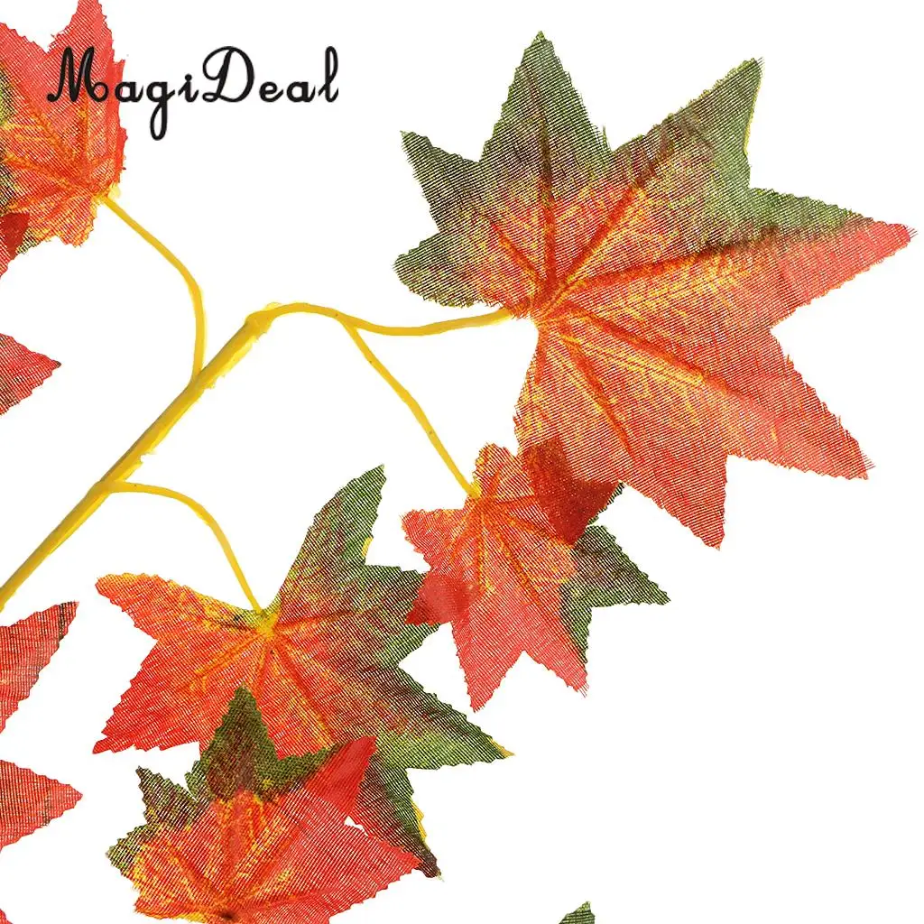 12pcs Artificial Ivy Autumn Maple Leaf Leaves Branches Plants Vine Fake Foliage Flower Home Garden Decorations