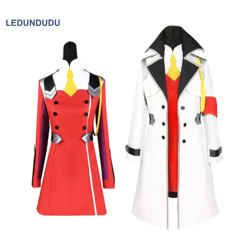 

DARLING in the FRANXX Uniform Outfit Suit Anime Code 002 Women Party Dress Cloaks Coat Cosplay Costume Halloween Clothes