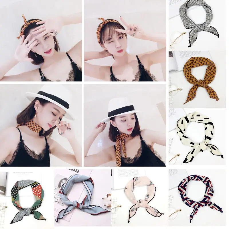 

2018 Newly Summer Sweet Lady Women Triangular Pattern Print Scarf Headband Neckerchief Head Neck Kerchief