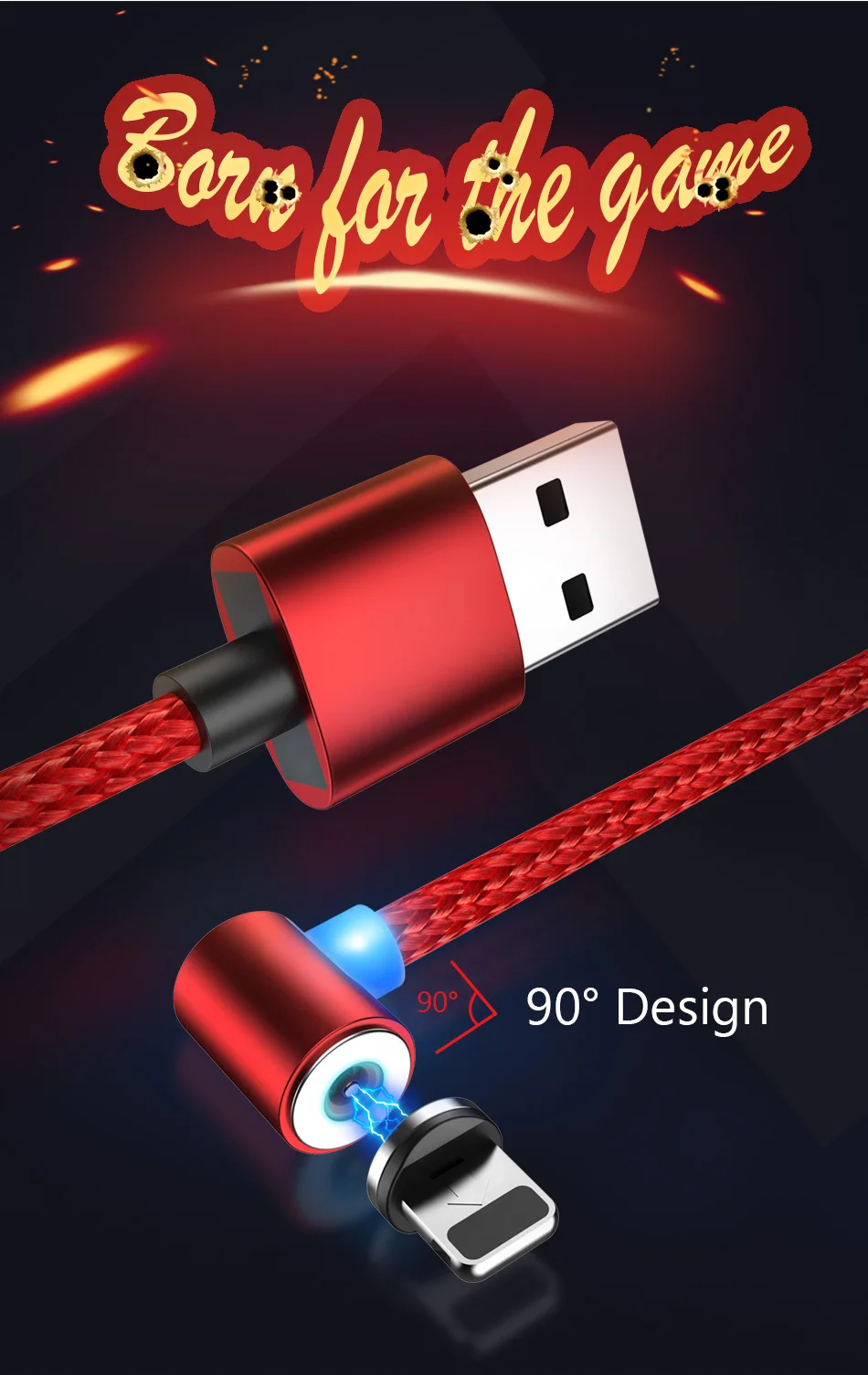 NOHON L-Shape Magnetic Charge Cable Lighting For iPhone X 7 8 Plus XS MAX XR Micro USB Type C LED Magnet Fast Charger Cable 12M (3)