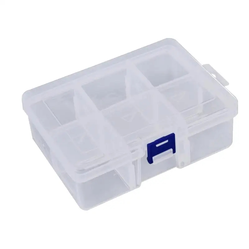 

6 grid Compartments Plastic Jewelry Bead Organizer Box Removable Storage Container Sort Case 165*120*60mm