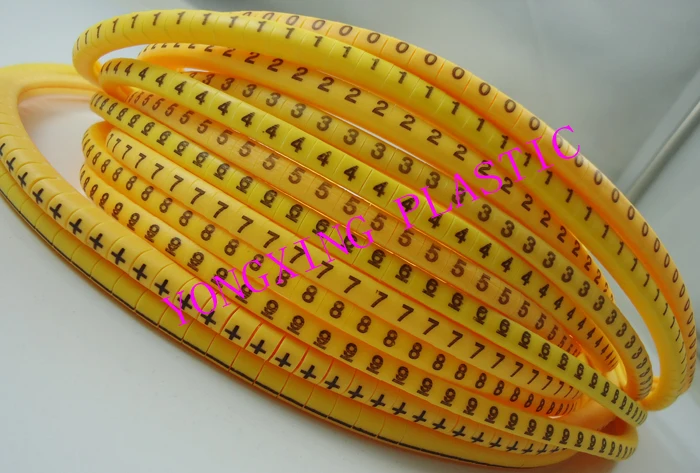 

freeshipping EC-0 EC-1 EC-2 EC-3 0.5 0.75 1.0 1.5 2.5 to 16mm2 12 different number 0123456789+- cable marker yellow color set