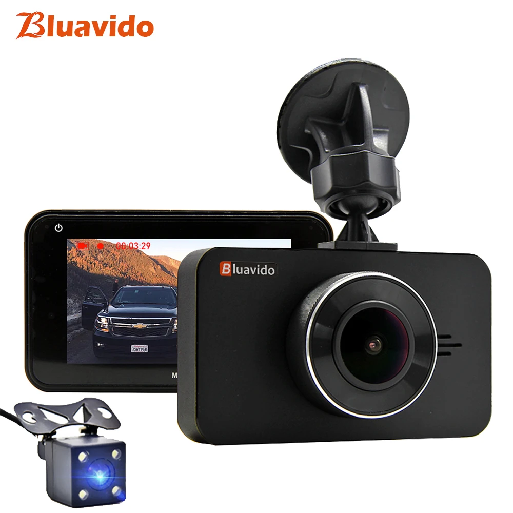 Bluavido 3 дюймовый видеорегистратор с двумя камерами FHD 1080P Автомобильный ADAS камера