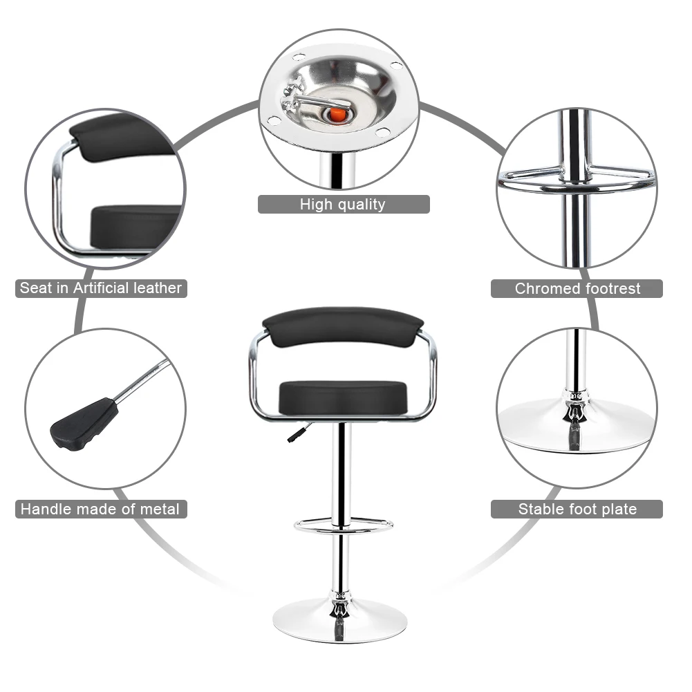 2 шт. модный регулируемый газовый подъемник барные стулья современные из искусственной кожи с полой спинкой кухонная мебель для дома