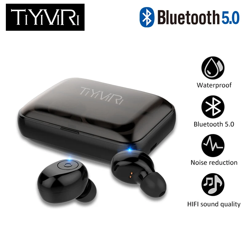 

2019 F9 Mini Bluetooth Earphones with Mic Wireless Sports Headphones Noise Cancelling Headset and charging box 2019 new with mic