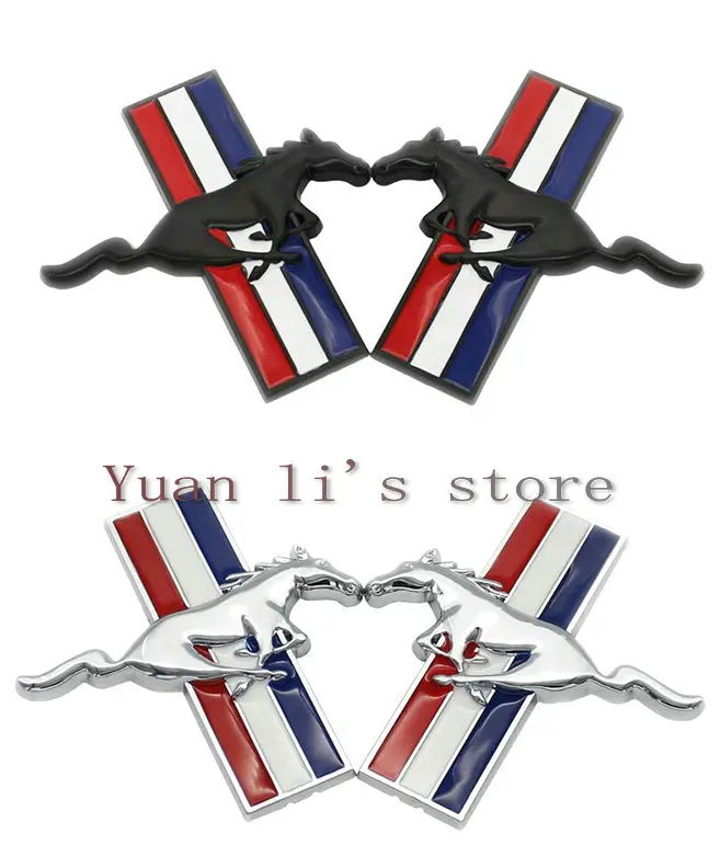 10pair/lot Mustang Car Door Body Badge Sticker 3D ABS Running Horse