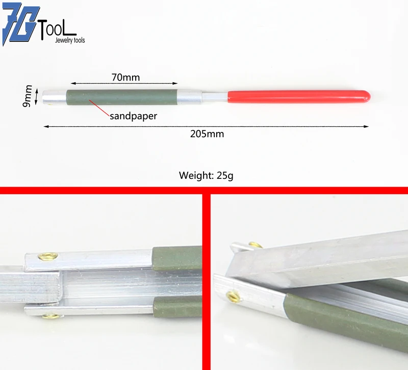 Наждачная бумага линейка пластиковые инструменты для полировки ювелирных изделий абразивная шлифовальная палка зажим Полировочный Набор