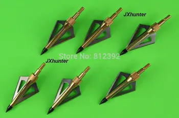 

100 grain arrow head 3 blades broadhead with golden color center shaft 96pieces/lot free shipping