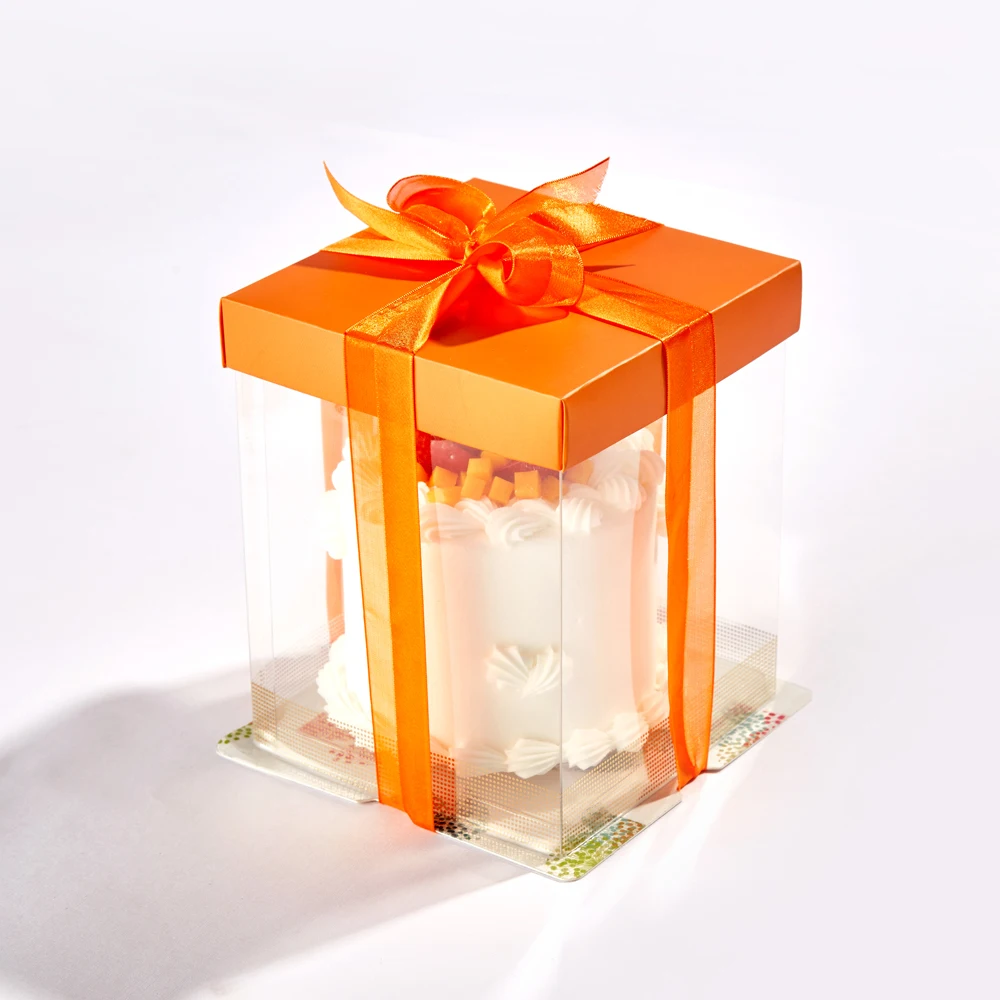 1 шт., 4 части в 1, прозрачная подарочная коробка для торта, цветов, Новые Креативные прозрачные подарочные коробки, коробка для хранения свадебного подарка, коробка для торта