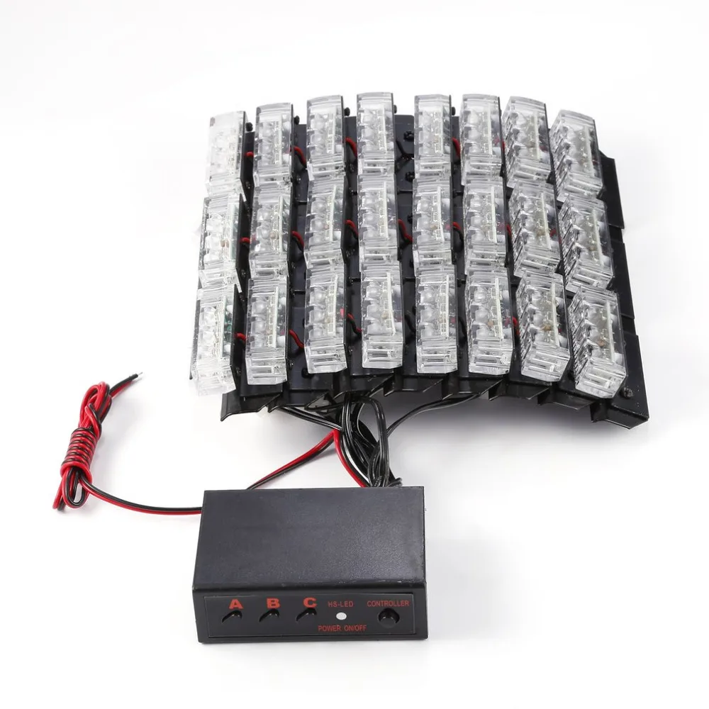 

New 72 LED Ultra Bright Emergency Service Vehicle Dash Deck Grill Warning Flashing Strobe Light for Windshield Headliner Grille