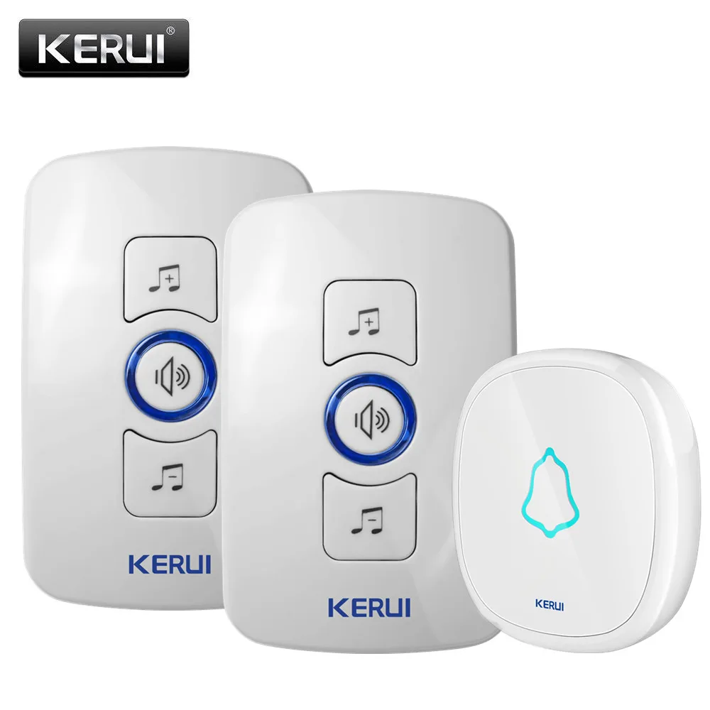 KERUI M525 Водонепроницаемый дверной звонок 32 музыка варианты 500ft передачи Беспроводной дверной звонок с 23A 12V Батарея Цвет белый дверной Звонок - Цвет: 2 Receiver 1 Button
