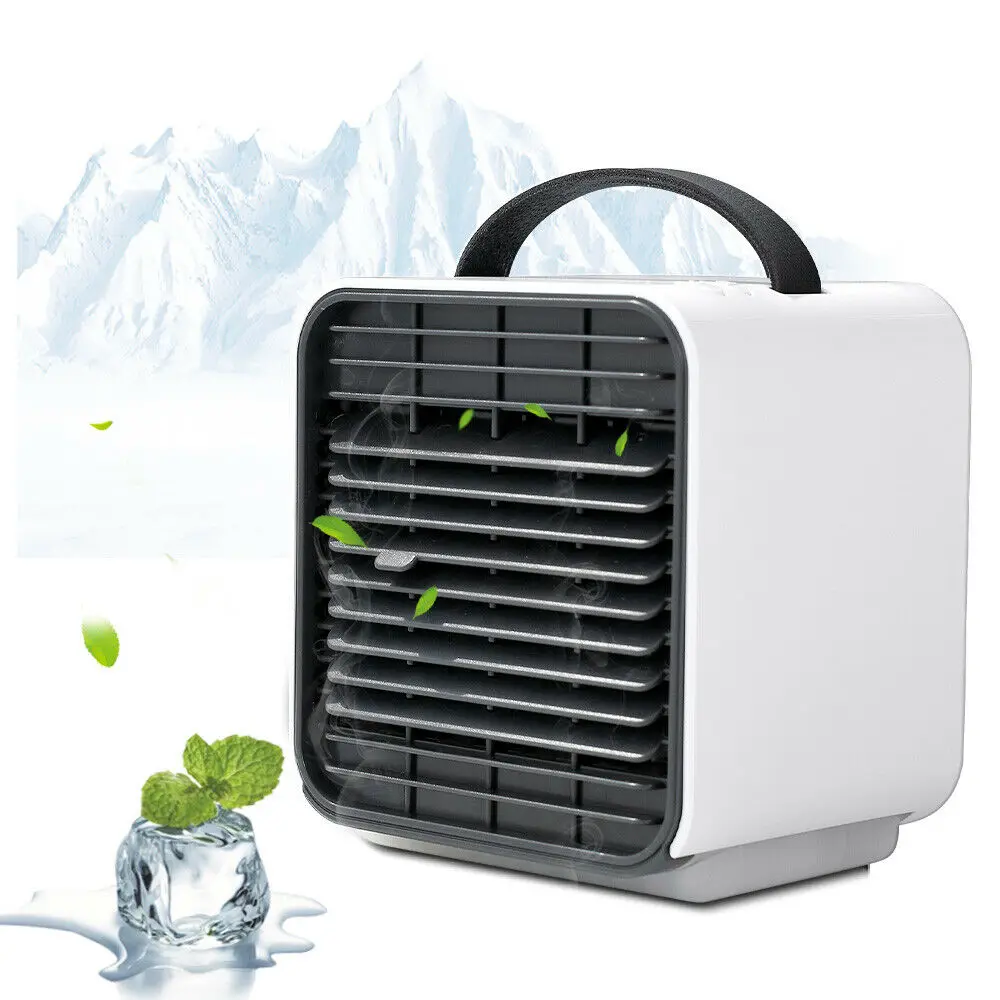 

Portable Mini Auto Car Air Conditioner Negative Ion Fan Cooler Humidifier LED Light
