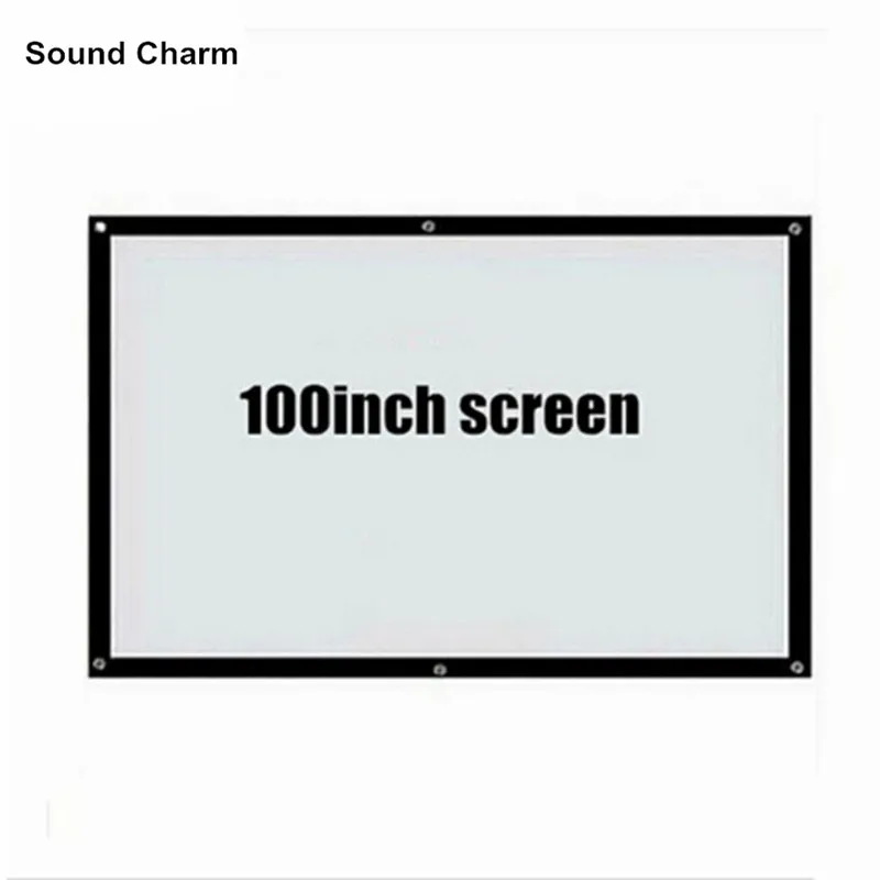 

HD Projector Screen Portable Folded Front Projection Screen Fabric with Eyelets without Frame For home cinema beamer