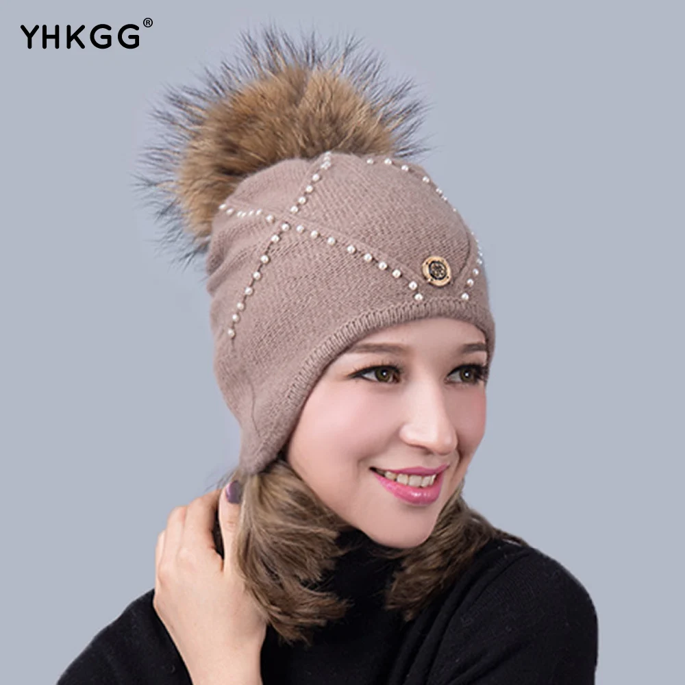 winter wool 2017 Ear Protection Women Winter Warm Cap Heart Knitted