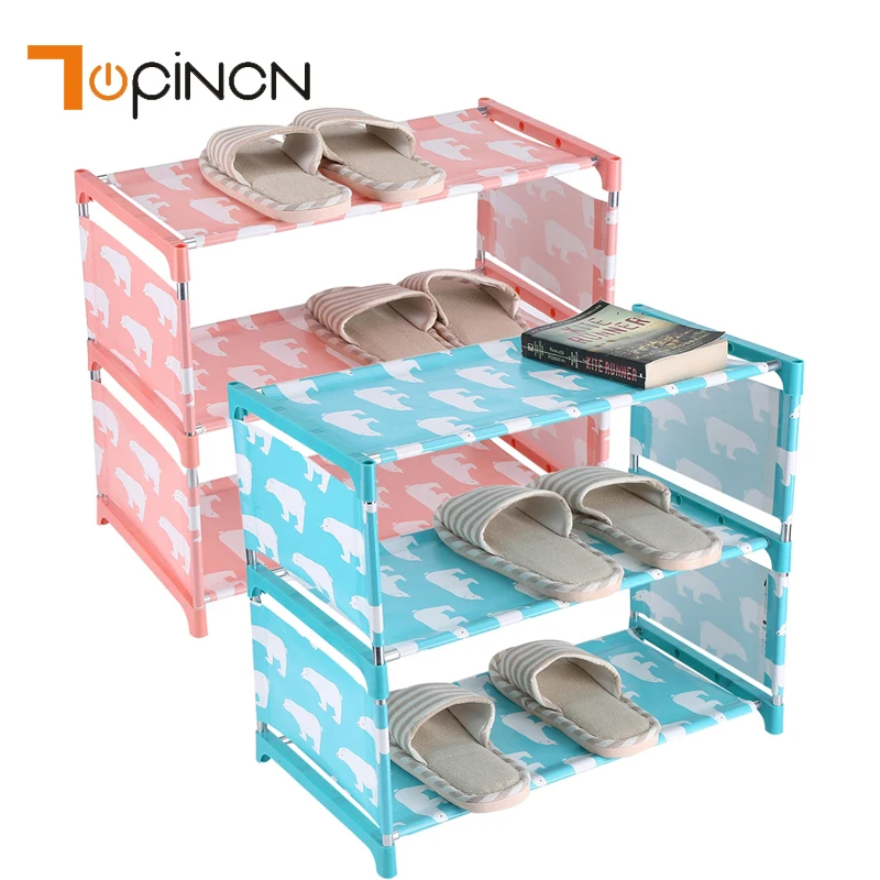 

3 Tiers Non-woven Fabric Storage Shoe Rack Hallway Cabinet Organizer Holder Door Shoe Storage Cabinet Shelf DIY Home Furniture