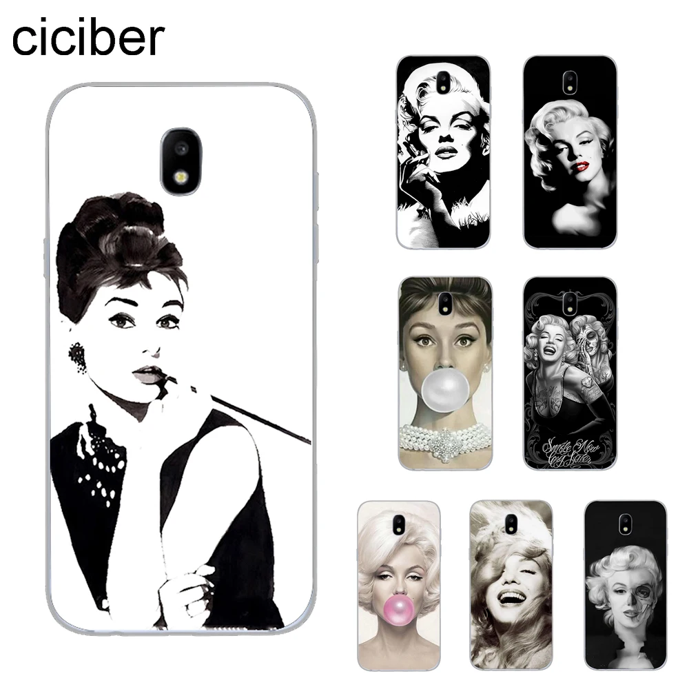 

ciciber Marilyn Monroe Cover For Samsung Galaxy J8 J7 J6 J5 J4 J3 J2 J1 Pro Core Plus Prime 2016 2017 2018 EU Phone Cases TPU
