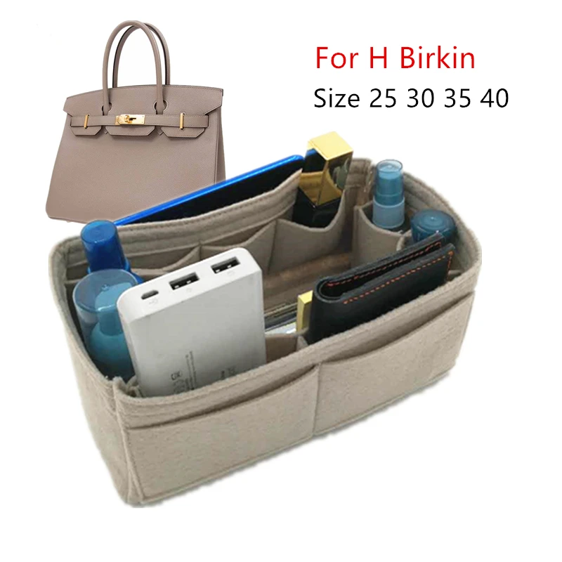 

For designer bag Felt Cloth Insert Bag 1birkin Organizer Makeup Handbag Inner Portable Cosmetic Bags