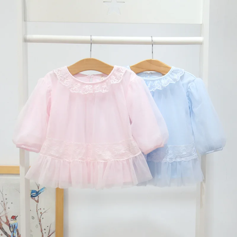 2018 New Baby infant lace princess dress Sweet Girl Cotton Mesh Spring