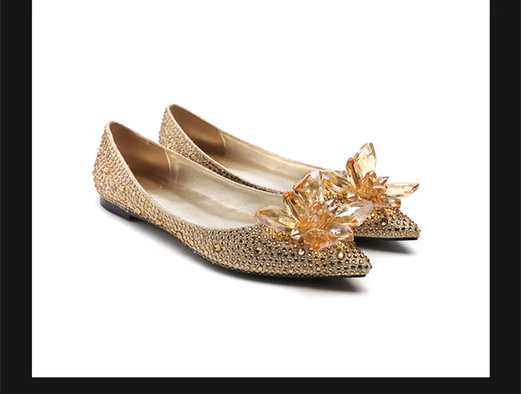 Женские туфли на плоской подошве с вышивкой и стразами, сезон весна-лето 2019, женские свадебные туфли с бриллиантами, EU35-40, размер BY653