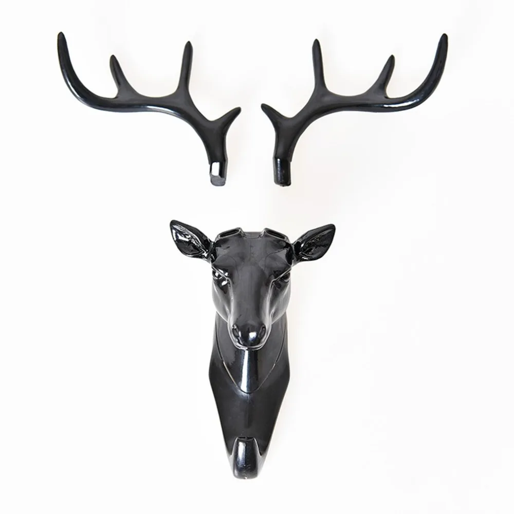 NEW Wall Decoration Wall Hanging Hook Vintage Deer Head Antlers for Hanging Clothes Hat Scarf Key Deer Horns Hanger Rack