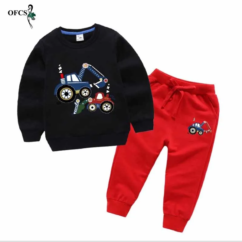 Fashion Spring Children' Clothing Boys Girl Cartoon Suits Kids Knit Hoodies Pullovers +Pants 2Pcs/Sets Toddler Cotton Tracksuits