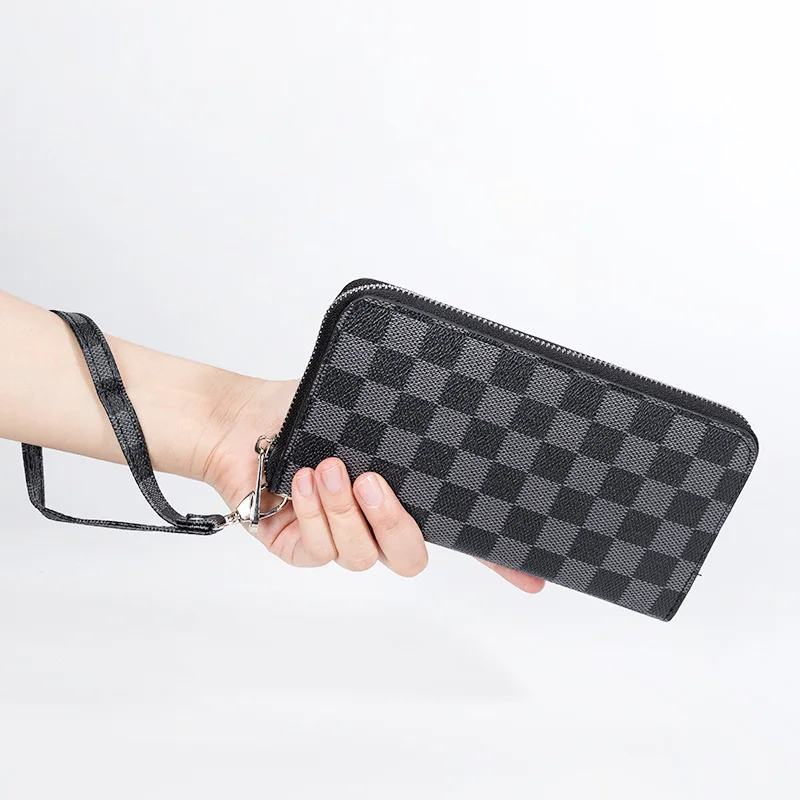 

Wallet 2019 new fashion plaid printing long multi-card wallet men and women wild temperament clutch