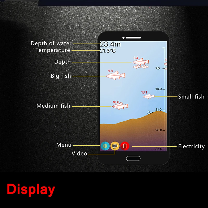  Sonar Portable Sonar Fish Finder Bluetooth Wireless Depth Sea Lake Fish Detect Echo Sounder Sener F