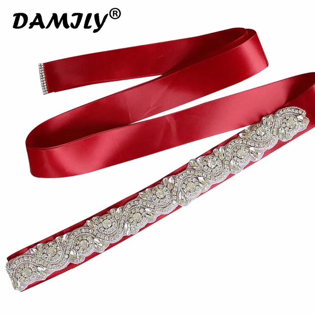 Women's Wedding Belt Handmade Dazzling Rhinestone Bridal Sash Bride ...