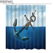 

Big Metal Anchor Shower Curtain Sea Paddle Printed rideau de douche 3d household items Shower Curtain Drop Shipping
