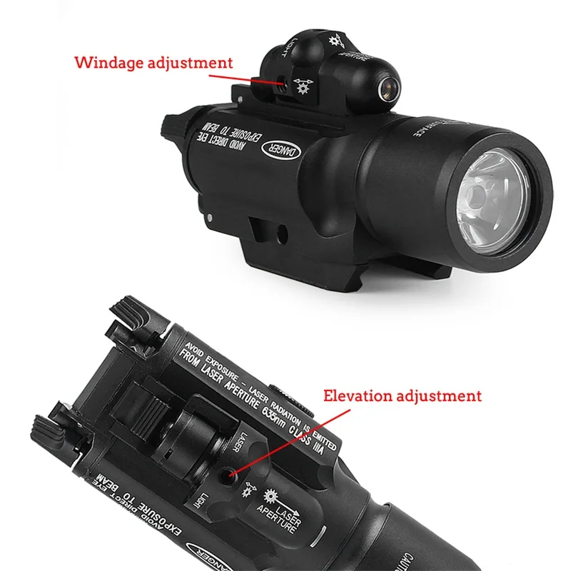 Фонарь X400 светодиодный подсветка для оружия светильник с красным лазером прицел Пикатинни для тактической охоты страйкбол винтовка пистолет RL8-0004