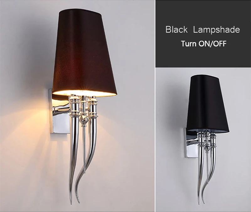 Modern Iron Claw Horn Cloth LED Wall Light Bedroom Bedside Wall Lamp Dining Living Room Wall Sconce Light Fixtures (9)