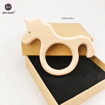 

Let's make Beech Wooden Teether 5pc Unicorn Timber Baby Biter Wood Teething Big Horse Teether