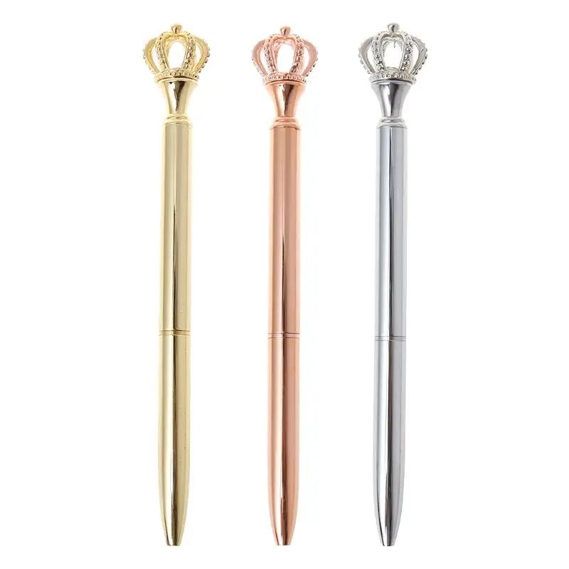Ballpoint Pen Exquisite Shining Crown Ballpoint Pen Crystal Diamond Writing Tool Office Supplies Student Stationery