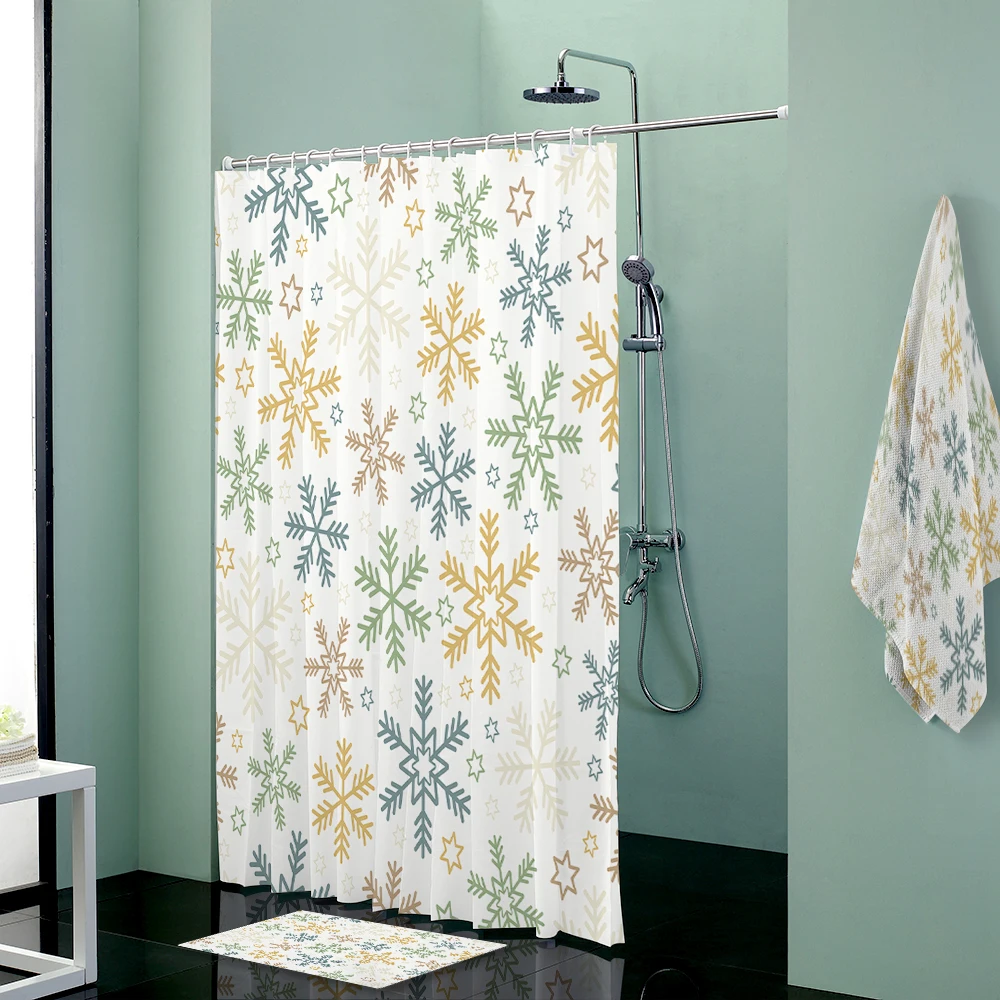 Custom Shower Curtains Set Towels Shower Curtain & Bath Mat & Towel