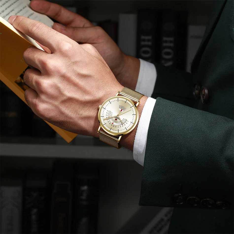 Награда уникальные креативные часы для мужчин стальной сетчатый ремешок кварцевые часы для мужчин s часы водонепроницаемый Дата повседневные мужские наручные часы Reloj Hombre